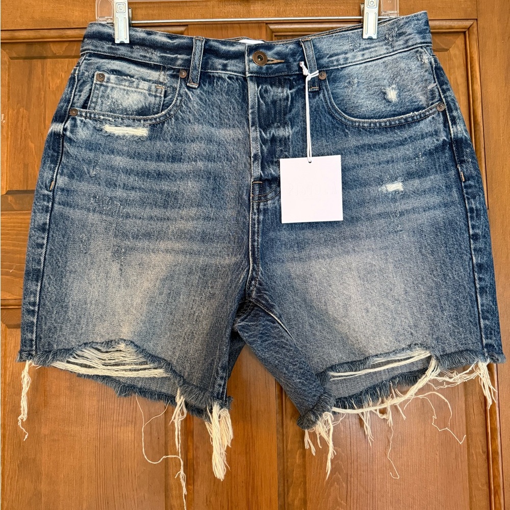 Pistola Distressed Denim Shorts - Blue